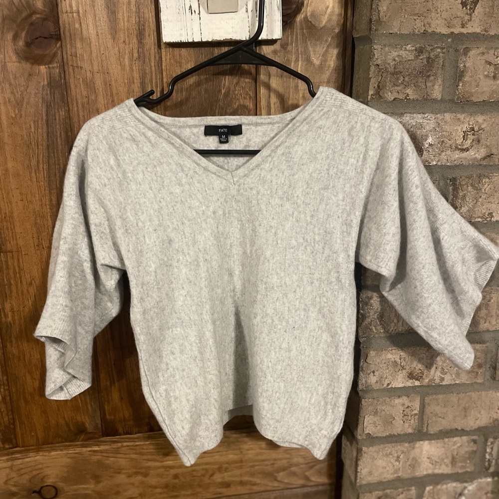 Gray V-Neck Sweater